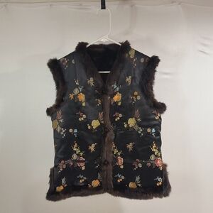 Women's Medium Brown Fur Vest